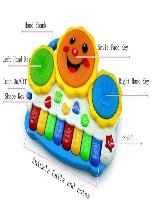 Plutofit? Drum Keyboard Musical Toys with Flashing Lights - Animal Sounds and Songs, Multi Color - Image 2